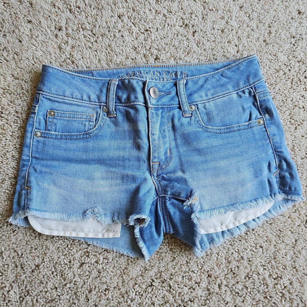 American Eagle‎ Denim Shortie Shorts Womens 2